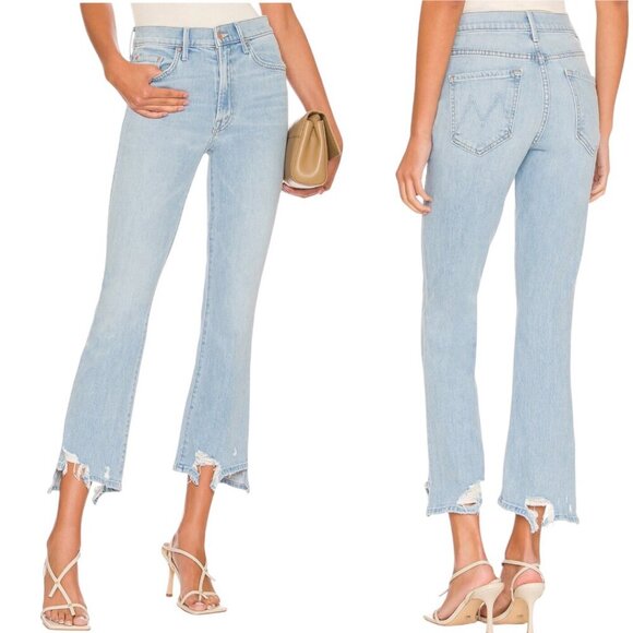 Mother The Insider Crop Stew Chew Jeans Size 26 In Mentally Elsewhere Distressed - Picture 15 of 15